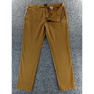 H&M Womens Chino Pants Mustard Yellow Straight Leg Casual Slacks Size 40R